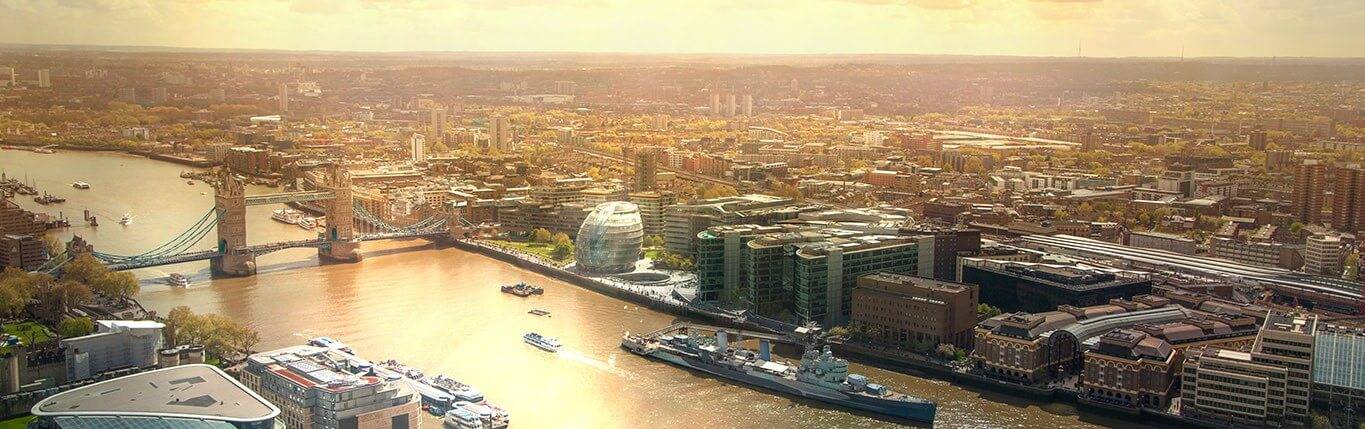 London tower bridge city view