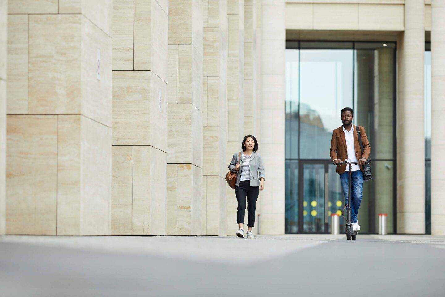 people outside a building